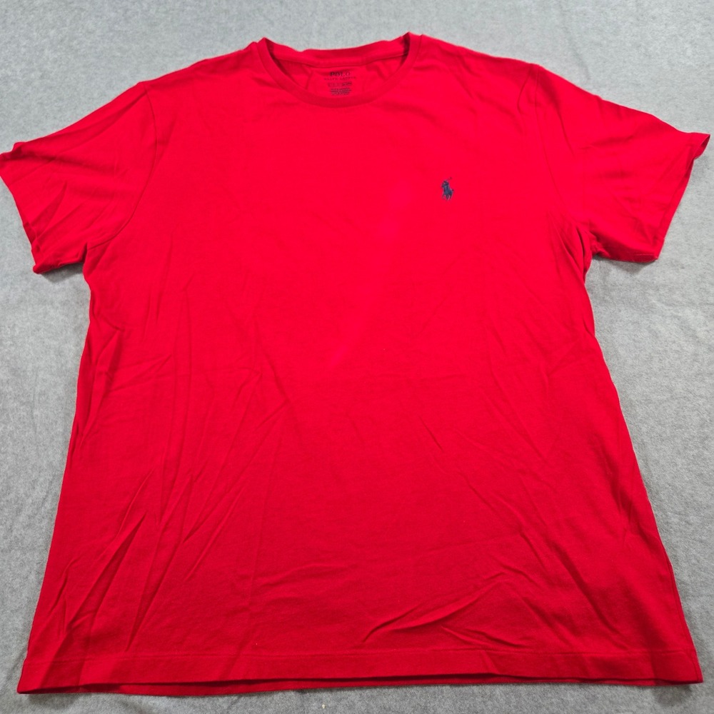 Polo Ralph Lauren Mens Red Short Sleeve Crew Neck T-Shirt Pony Logo 710610667005